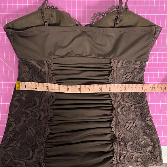 XOXO Chocolate brown ruched tank top - Picture 8 of 10